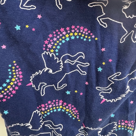 Member’s Mark 3T Girls Blue & Pink Unicorn Rainbow Pajama Short Sleeve Top Shirt - Picture 4 of 5